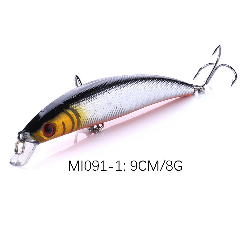 Señuelo flotante Minnow de 9 cm: crankbait de superficie para pesca de lubina, señuelos de pesca para agua dulce y salada