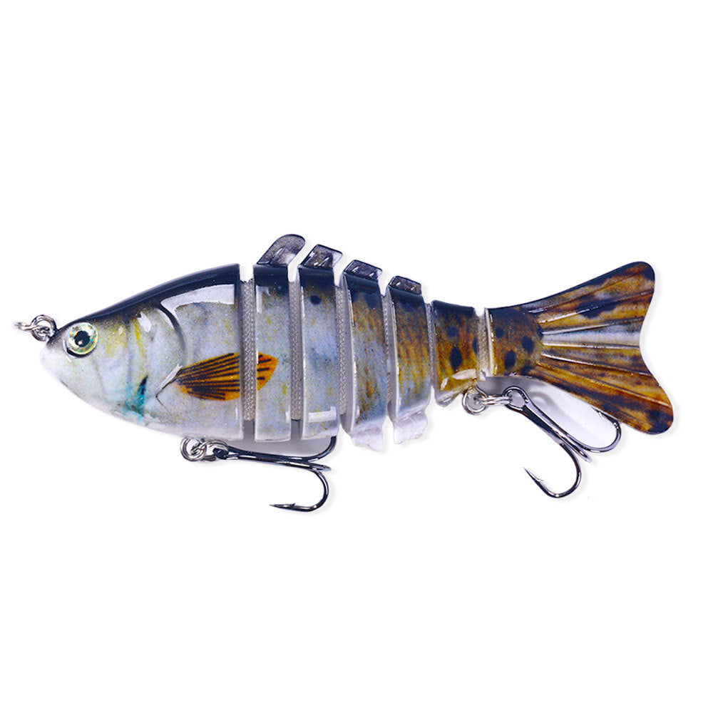 Swimbait de 7 secciones y 10 cm: cebo duro multiarticulado para pescar lubina y lucio, señuelo nadador realista