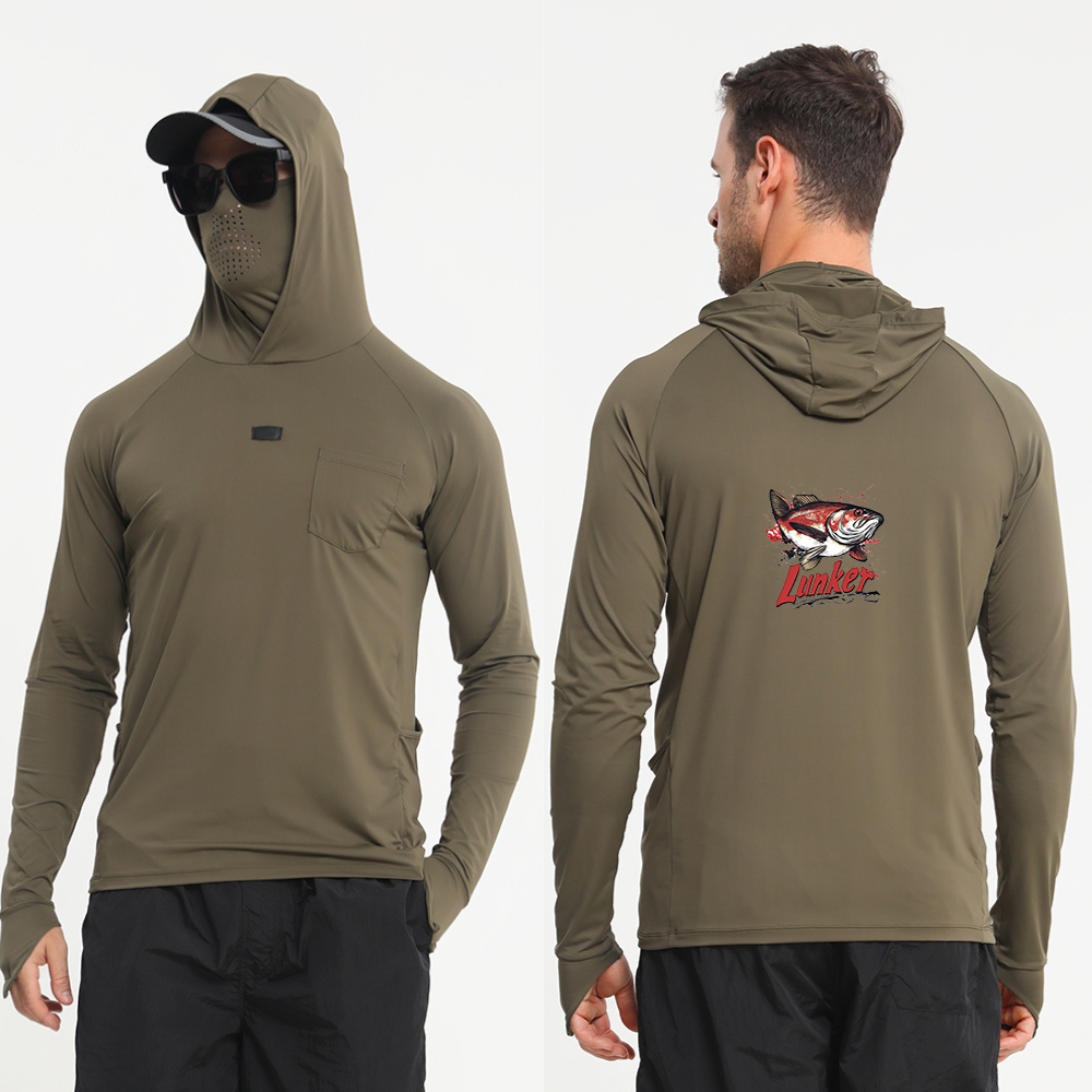 Lunker - Camisetas de pesca con protección solar para pesca de lubina, UPF50+