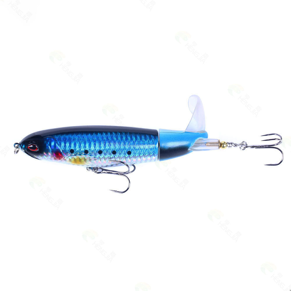 Señuelo flotante con forma de lápiz con hélice: cebo de superficie con hélice para pesca de lubina y lucio, señuelo de superficie realista