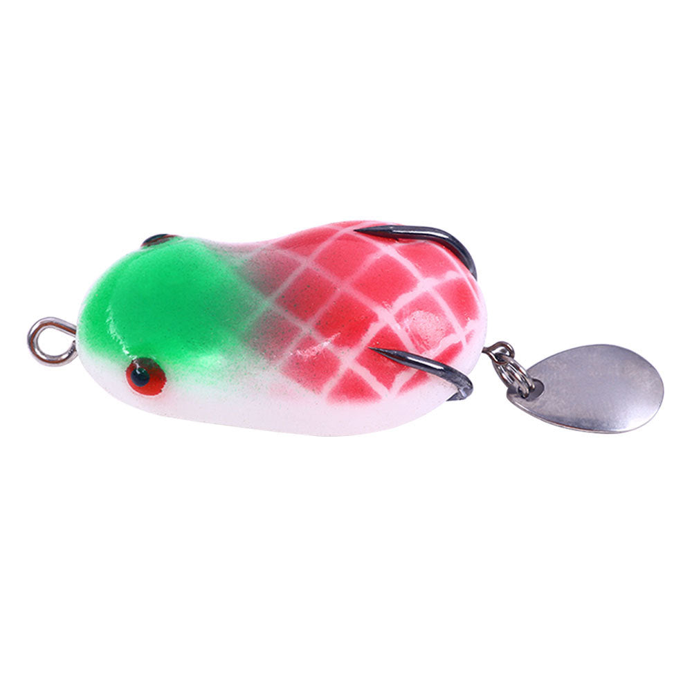 Señuelo de rana de 8 g/14 g con cuchilla: cebo de superficie de piel suave para pesca de lubina y lucio, señuelo de rana realista para agua dulce