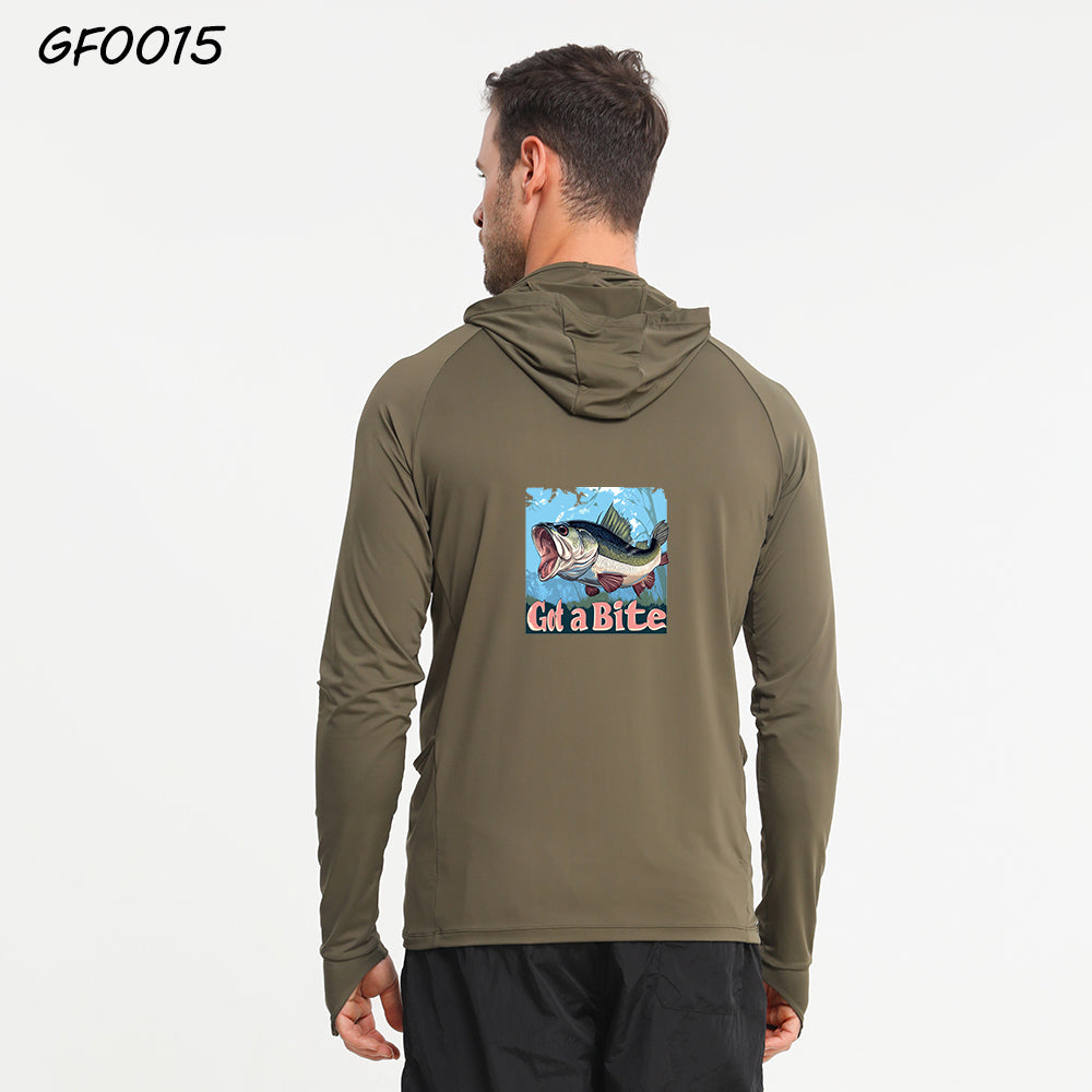 Got A Bite-Long Sleeve UV Protection Fishing Shirts With Hoodie