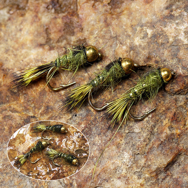 Ninfa de oreja de liebre con costilla dorada: las mejores moscas para pescar truchas y peces pequeños