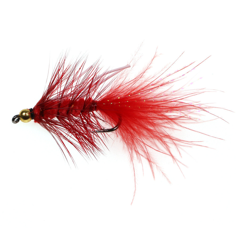 Ninfas de pesca con mosca atadas con Wooly Bugger para trucha lubina