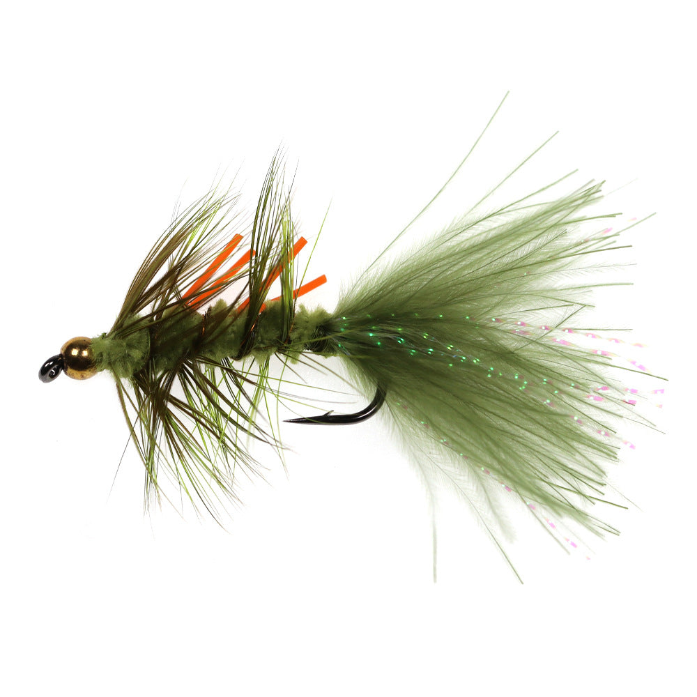 Ninfas de pesca con mosca atadas con Wooly Bugger para trucha lubina