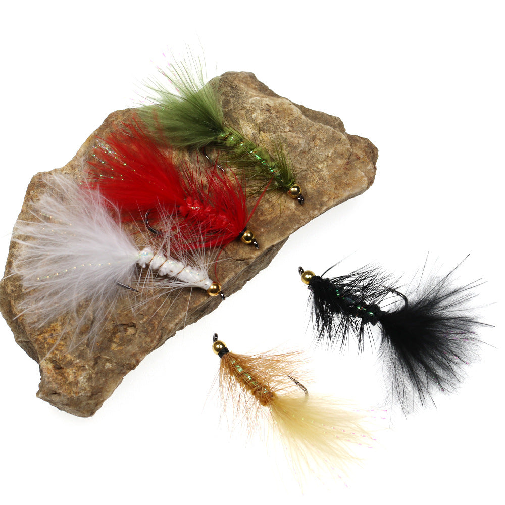 Ninfas de pesca con mosca atadas con Wooly Bugger para trucha lubina