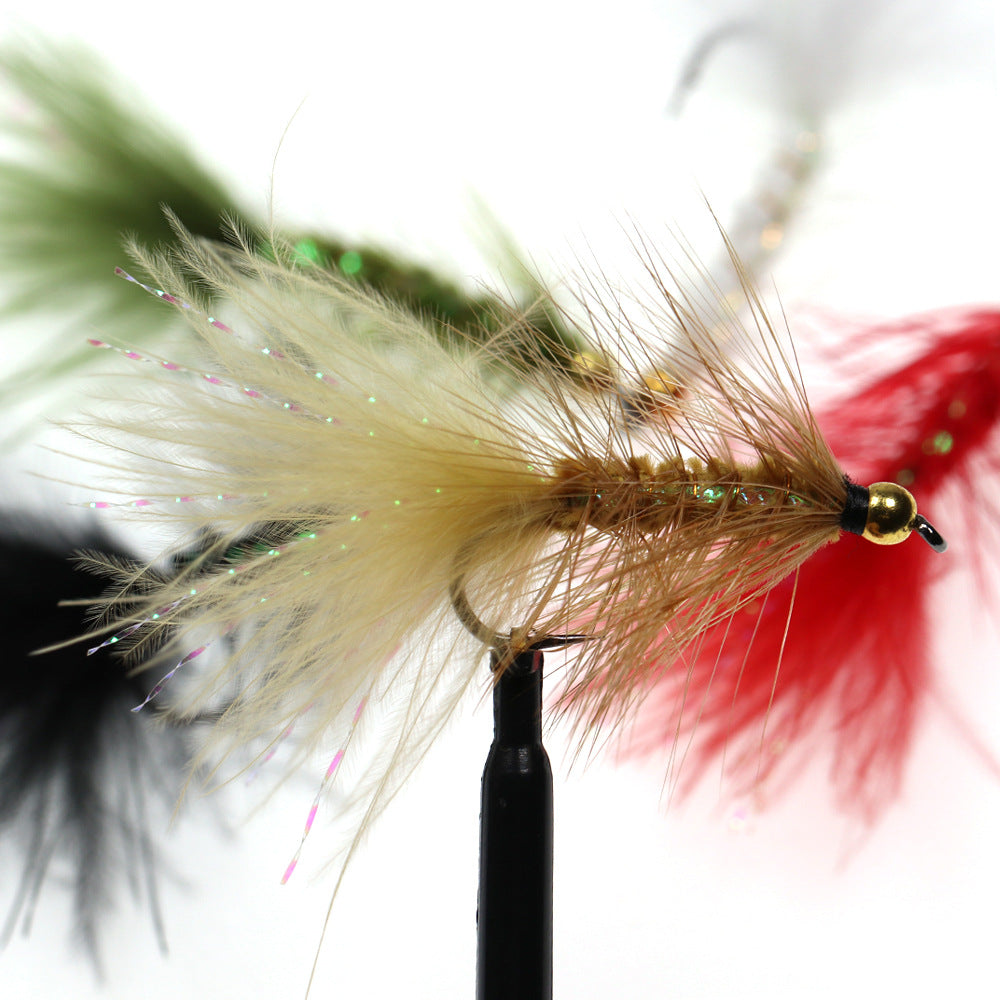 Ninfas de pesca con mosca atadas con Wooly Bugger para trucha lubina