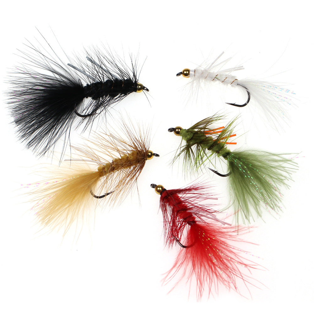 Ninfas de pesca con mosca atadas con Wooly Bugger para trucha lubina