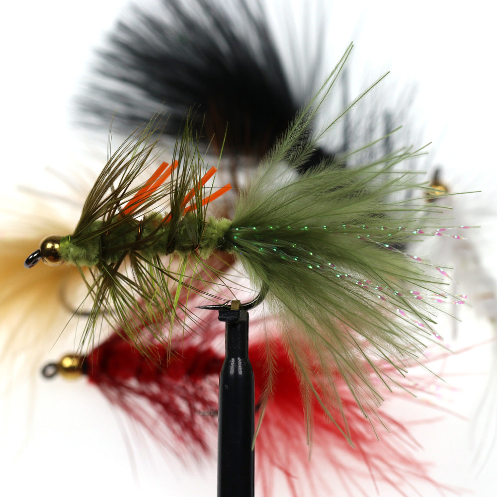 Ninfas de pesca con mosca atadas con Wooly Bugger para trucha lubina