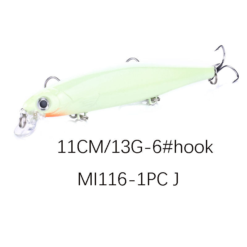 Señuelo de pececillo de pico corto de 11 cm: crankbait suspendido que se hunde, señuelo de pesca de lance largo de 13 g para lubina, lubina y lucio