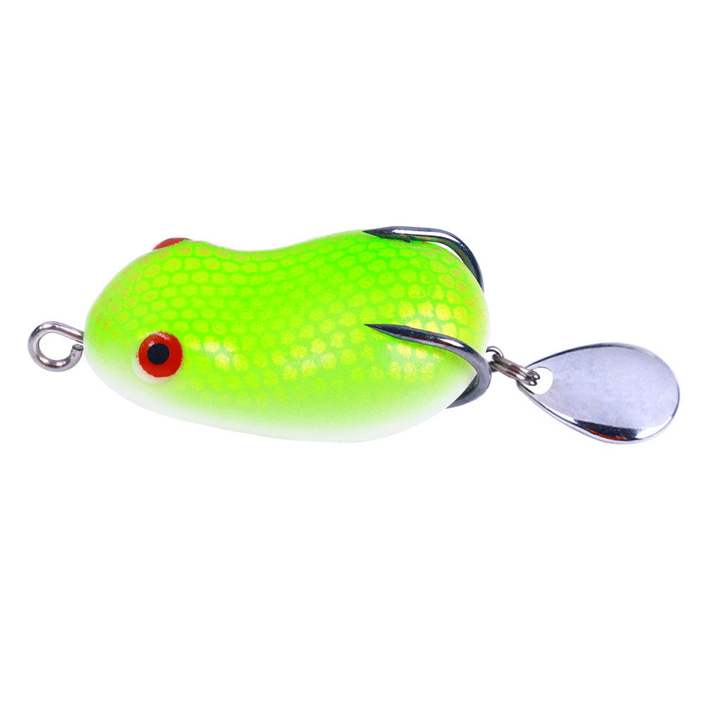 8g/14g Frog Lure with Blade - Soft Skin Topwater Bait for Bass and Pike Fishing, Realistic Frog Lure for Freshwater