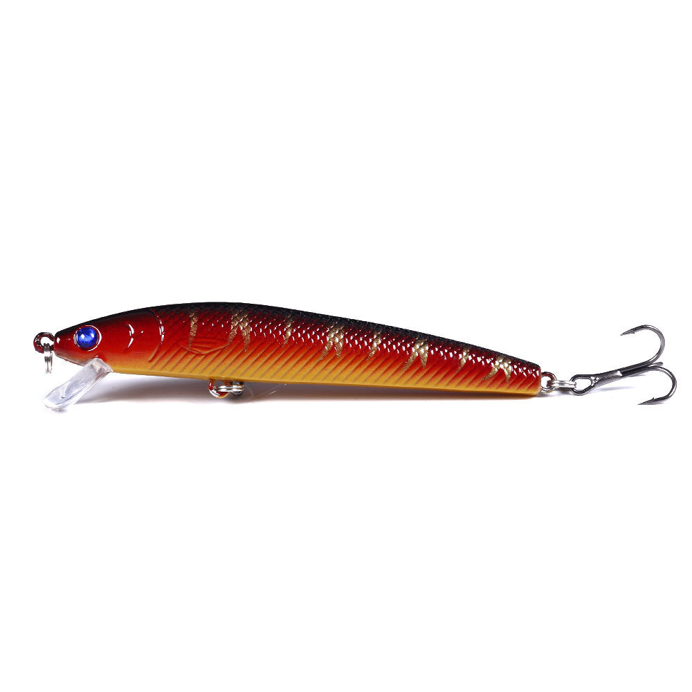 Señuelo realista de pececillo de 9,5 cm: crankbait flotante de superficie, jerkbait para pesca de lubina