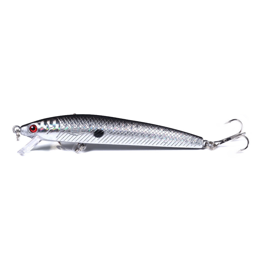 Señuelo realista de pececillo de 9,5 cm: crankbait flotante de superficie, jerkbait para pesca de lubina