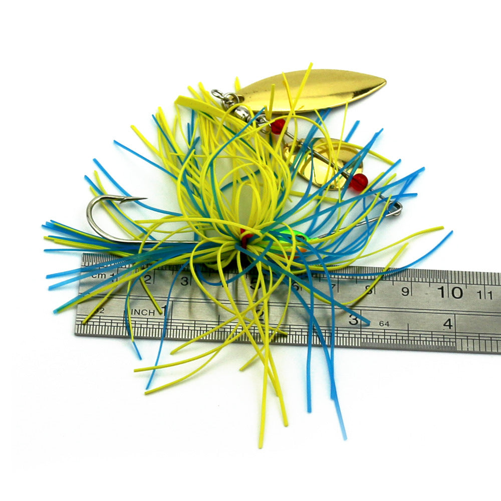 17g Willow Leaf Spinnerbait - Weedless Blade Bait for Bass and Pike Fishing, Realistic Fish Design Spinner Lure