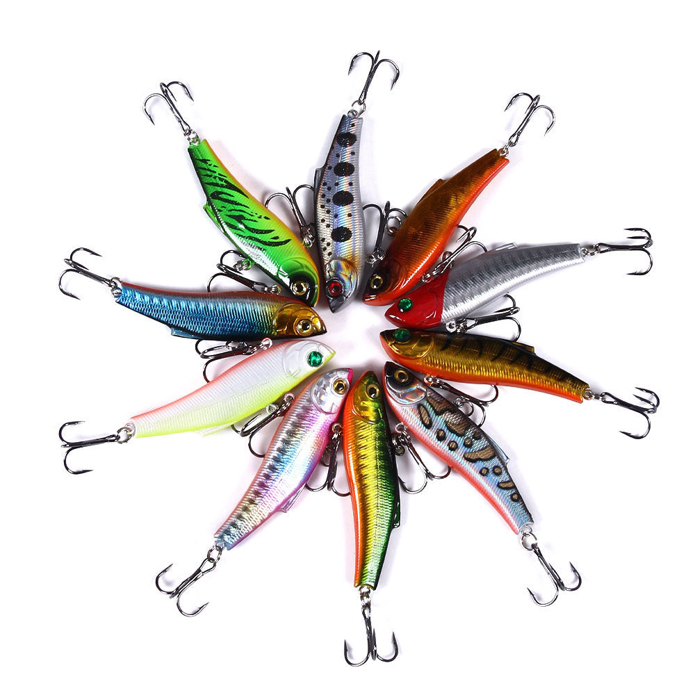 Full Water Column VIB Lure with Rattles - Multi-Layer Vibration Bait for Bass and Pike Fishing, Realistic Fish Design