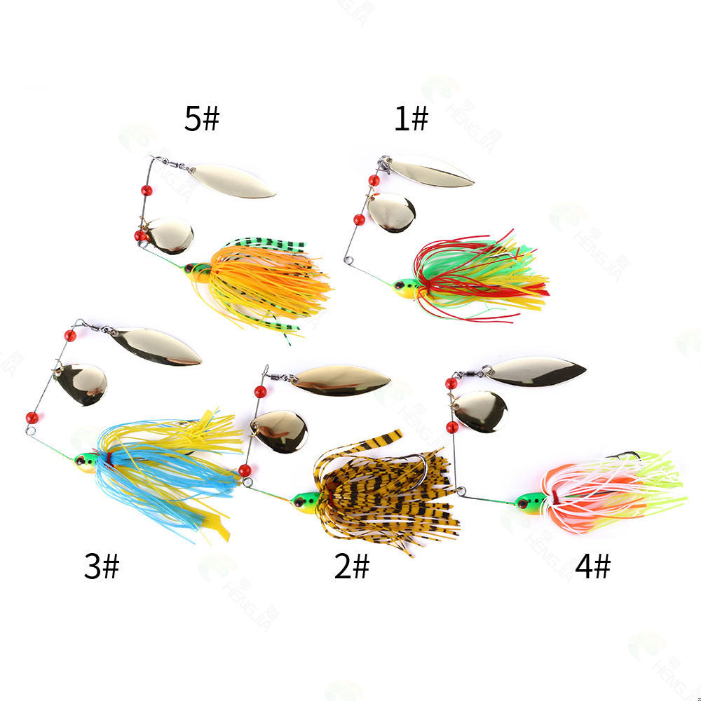 Spinnerbait de hoja de sauce de 17 g: cebo de hoja sin malezas para pescar lubina y lucio, señuelo giratorio con diseño de pez realista