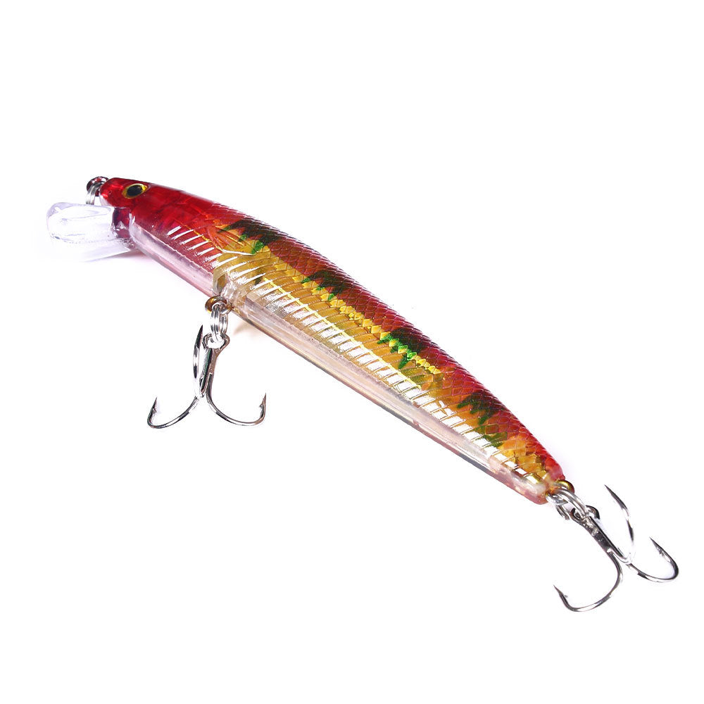 Señuelo realista de pececillo de 9,5 cm: crankbait flotante de superficie, jerkbait para pesca de lubina