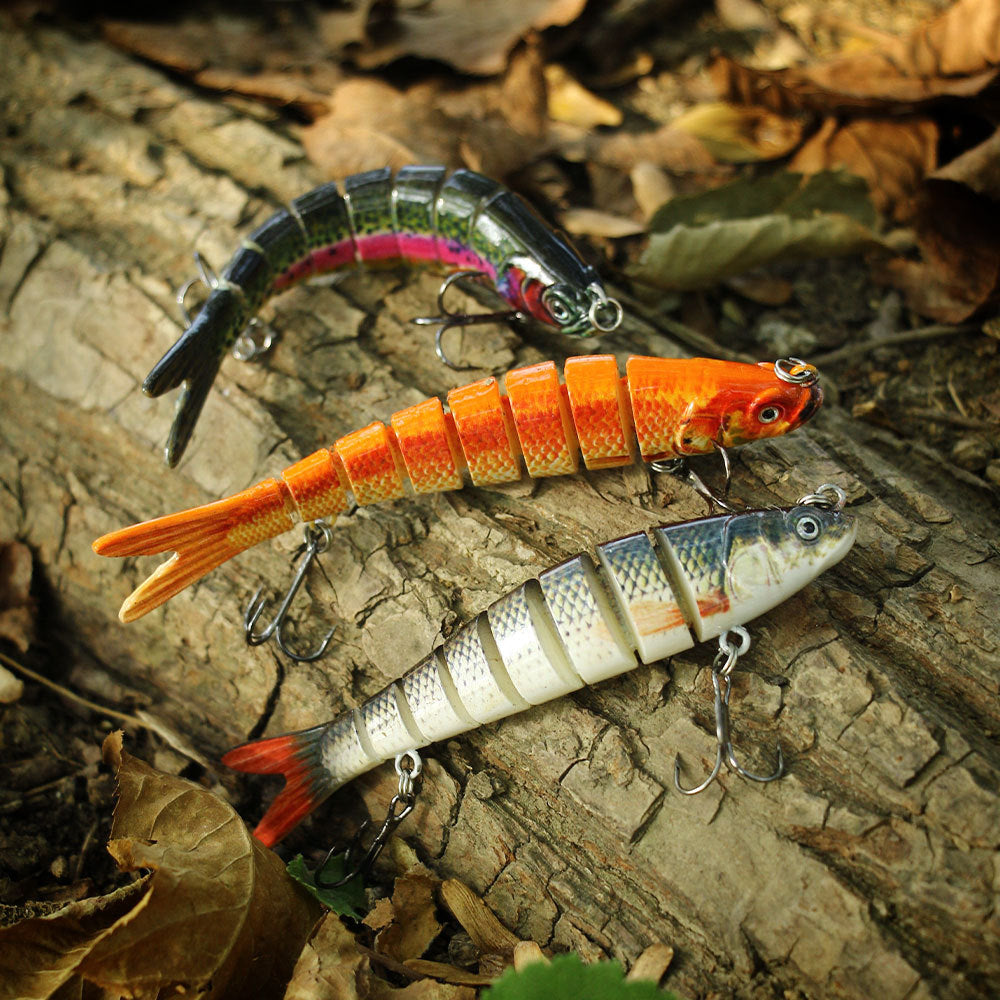 10-Color Sinking Multi-Jointed Hard Bait - Long Cast Minnow Lure for Bass and Pike Fishing, Realistic Fish Design