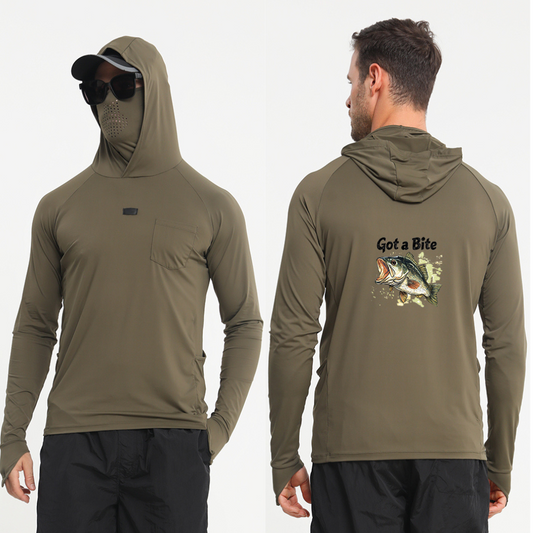 Got A Bite-Long Sleeve UV Protection Fishing Shirts With Hoodie