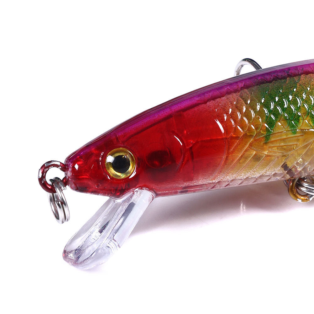 Señuelo realista de pececillo de 9,5 cm: crankbait flotante de superficie, jerkbait para pesca de lubina