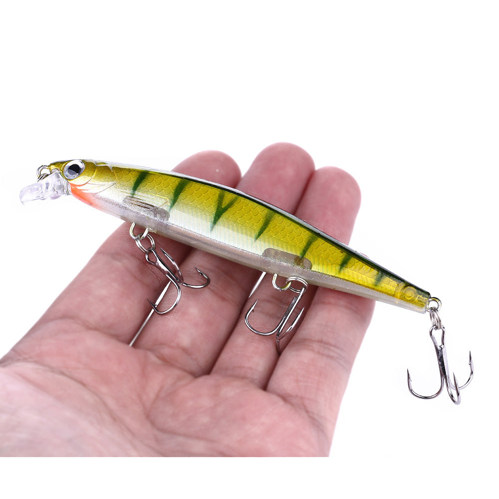 Señuelo de pececillo de pico corto de 11 cm: crankbait suspendido que se hunde, señuelo de pesca de lance largo de 13 g para lubina, lubina y lucio