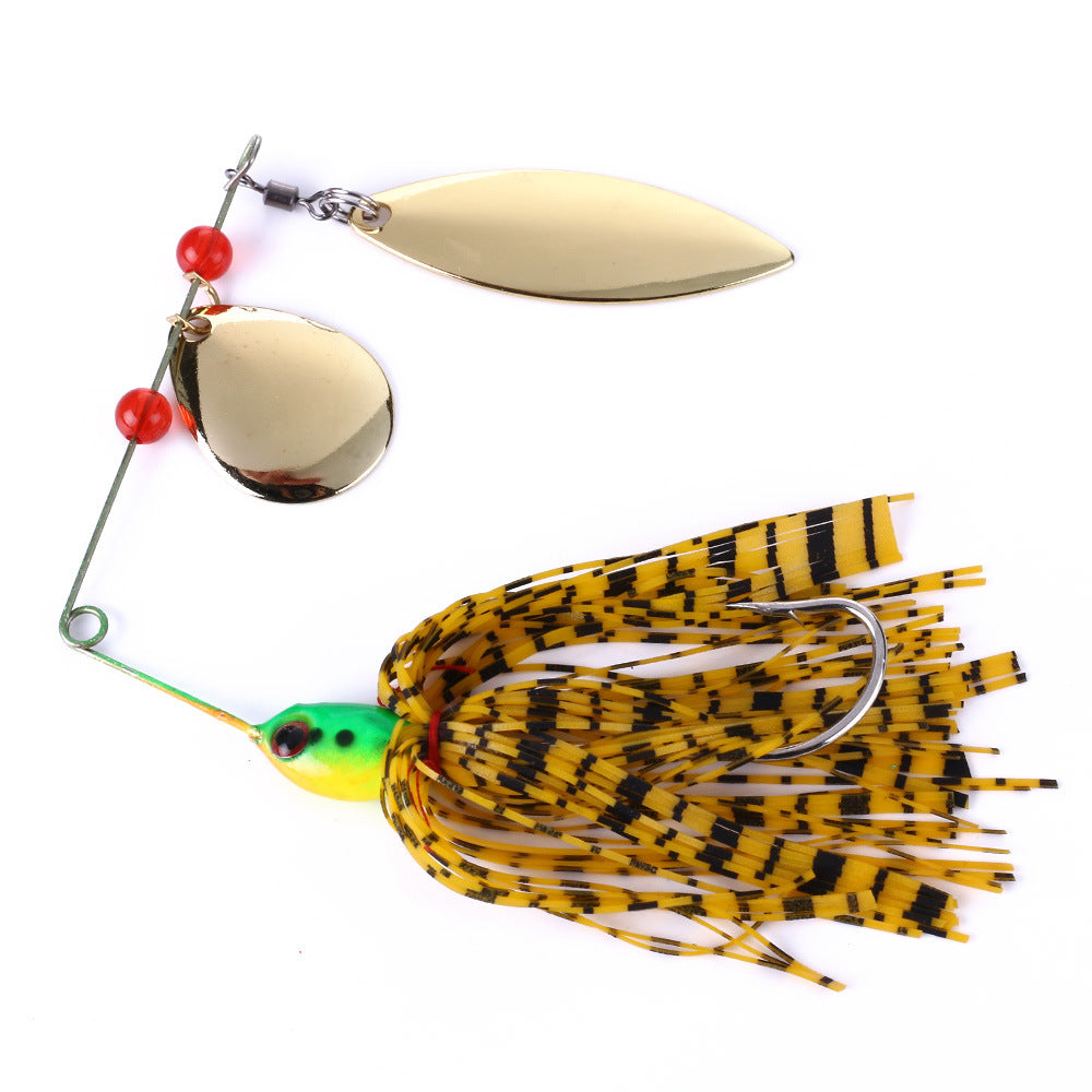 17g Willow Leaf Spinnerbait - Weedless Blade Bait for Bass and Pike Fishing, Realistic Fish Design Spinner Lure