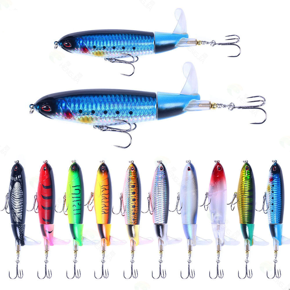 Floating Propeller Pencil Lure - Topwater Propeller Buzzbait for Bass and Pike Fishing, Realistic Surface Lure