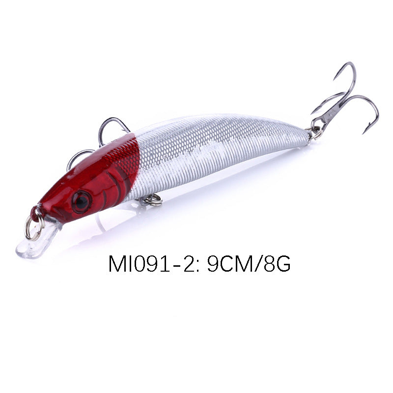 Señuelo flotante Minnow de 9 cm: crankbait de superficie para pesca de lubina, señuelos de pesca para agua dulce y salada