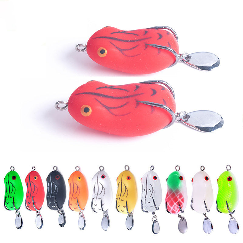 8g/14g Frog Lure with Blade - Soft Skin Topwater Bait for Bass and Pike Fishing, Realistic Frog Lure for Freshwater