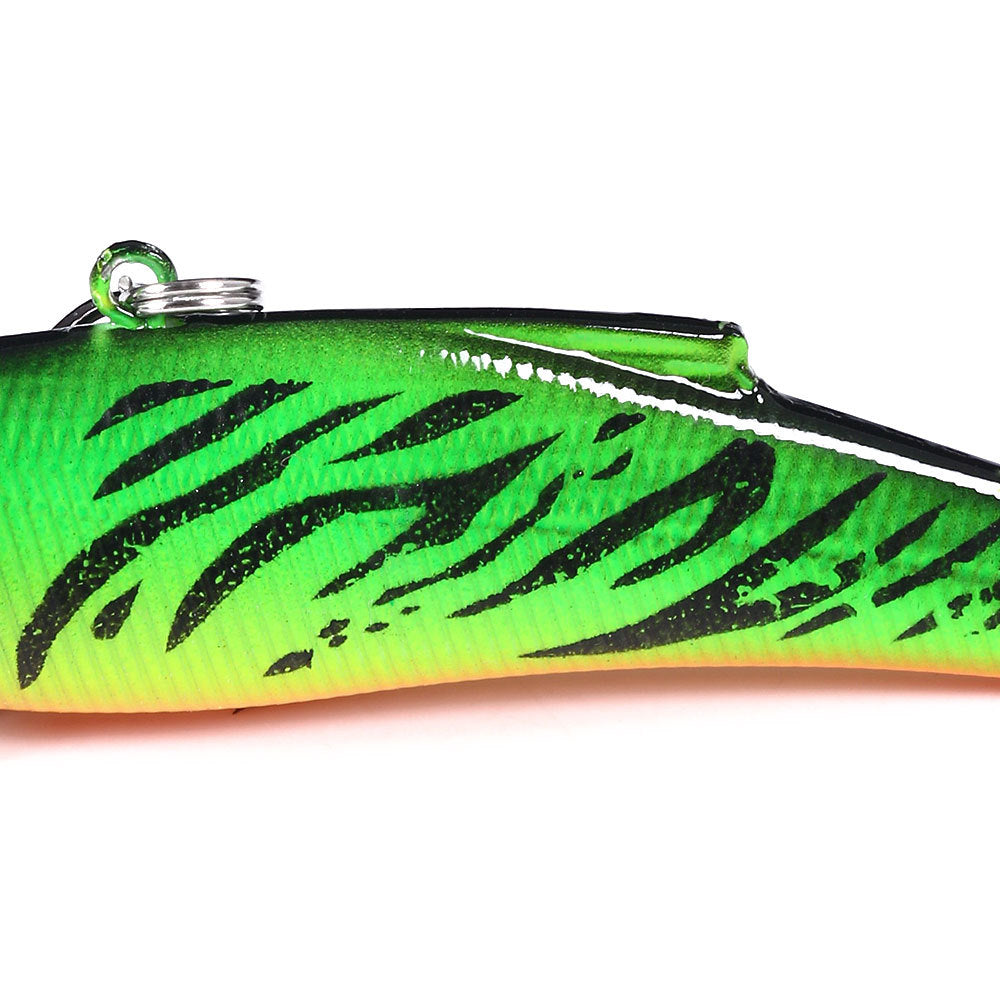 Full Water Column VIB Lure with Rattles - Multi-Layer Vibration Bait for Bass and Pike Fishing, Realistic Fish Design