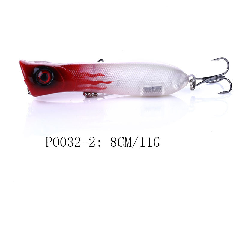 Señuelo Splash Popper: crankbait de cuerpo hueco para pesca en superficie en agua dulce, señuelo de superficie realista para lubina y lucio