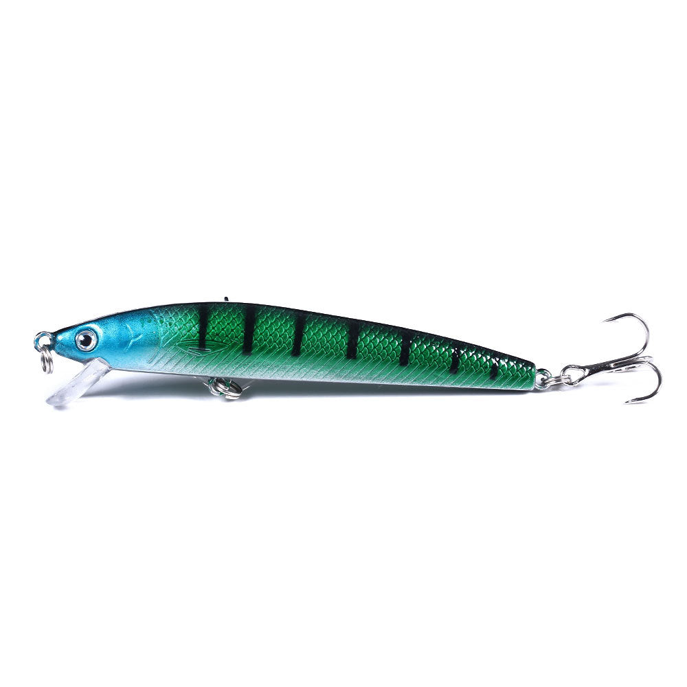 Señuelo realista de pececillo de 9,5 cm: crankbait flotante de superficie, jerkbait para pesca de lubina