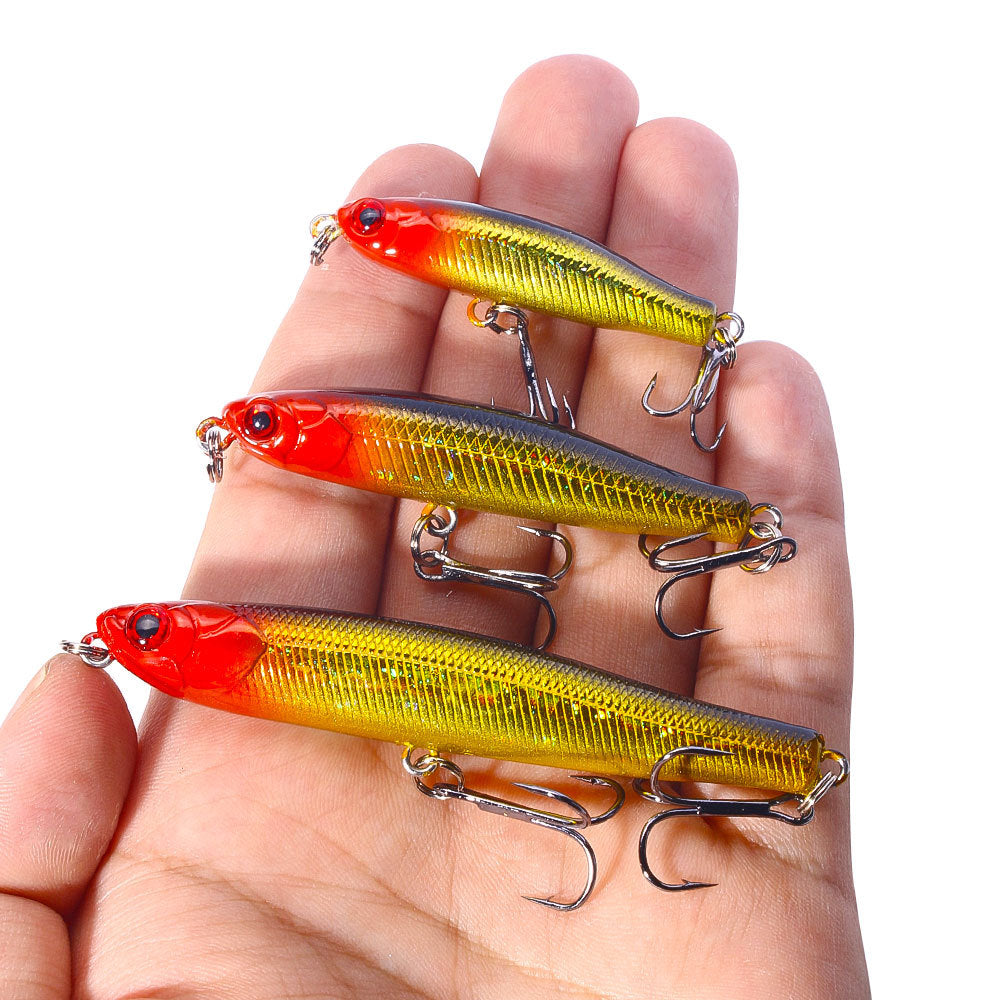 Micro Walker Lure - Sinking Minnow and Pencil Bait for Panfish and Trout Fishing, Multi-Layer Action Lure