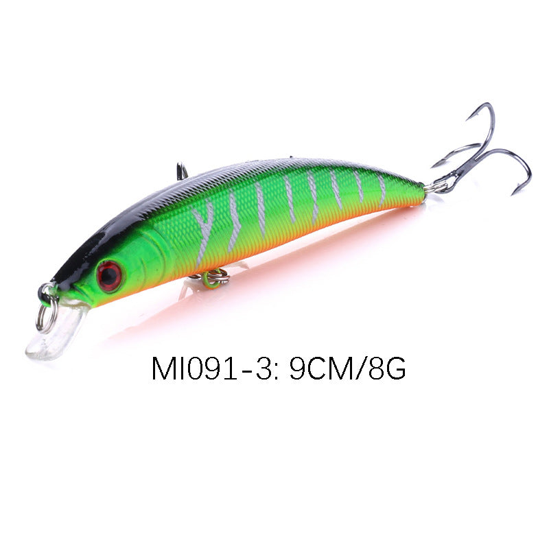 Señuelo flotante Minnow de 9 cm: crankbait de superficie para pesca de lubina, señuelos de pesca para agua dulce y salada