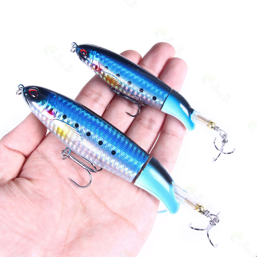 Floating Propeller Pencil Lure - Topwater Propeller Buzzbait for Bass and Pike Fishing, Realistic Surface Lure