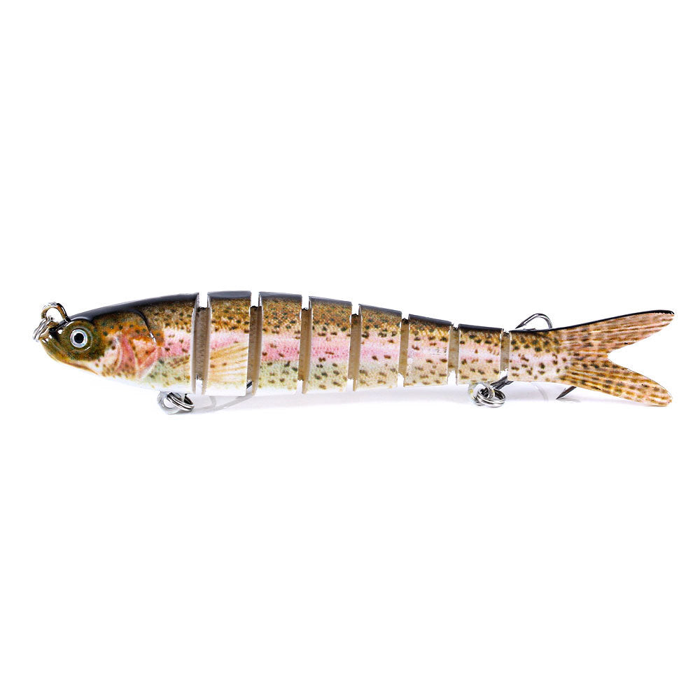 10-Color Sinking Multi-Jointed Hard Bait - Long Cast Minnow Lure for Bass and Pike Fishing, Realistic Fish Design