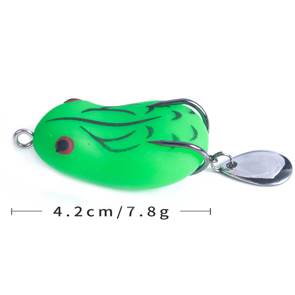 8g/14g Frog Lure with Blade - Soft Skin Topwater Bait for Bass and Pike Fishing, Realistic Frog Lure for Freshwater