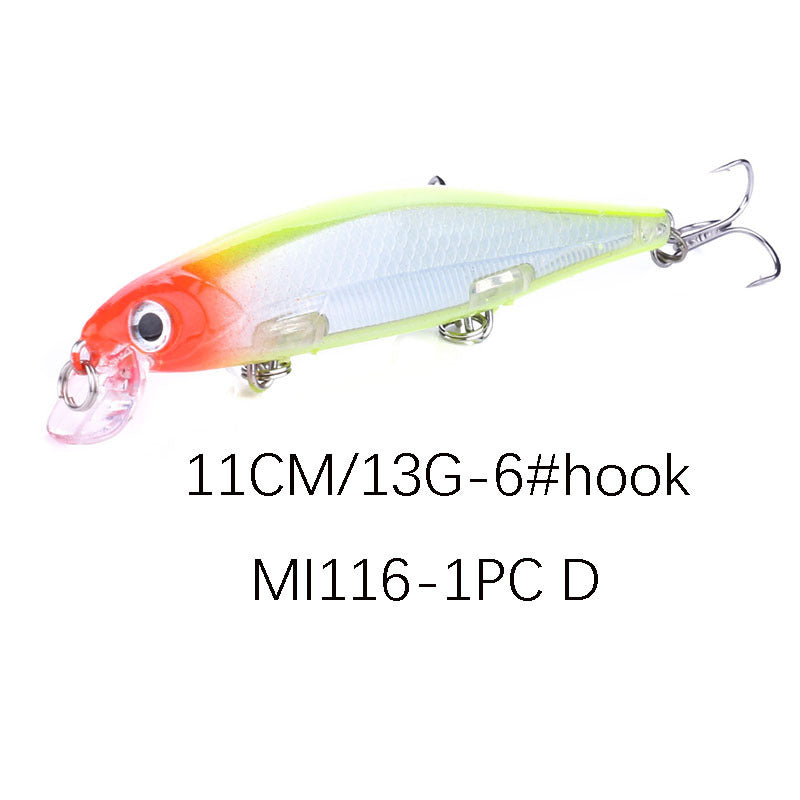 Señuelo de pececillo de pico corto de 11 cm: crankbait suspendido que se hunde, señuelo de pesca de lance largo de 13 g para lubina, lubina y lucio