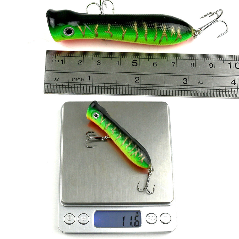 Señuelo Splash Popper: crankbait de cuerpo hueco para pesca en superficie en agua dulce, señuelo de superficie realista para lubina y lucio