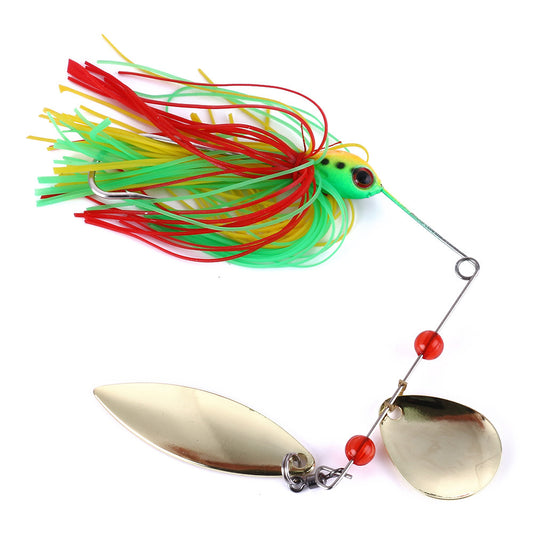 17g Willow Leaf Spinnerbait - Weedless Blade Bait for Bass and Pike Fishing, Realistic Fish Design Spinner Lure