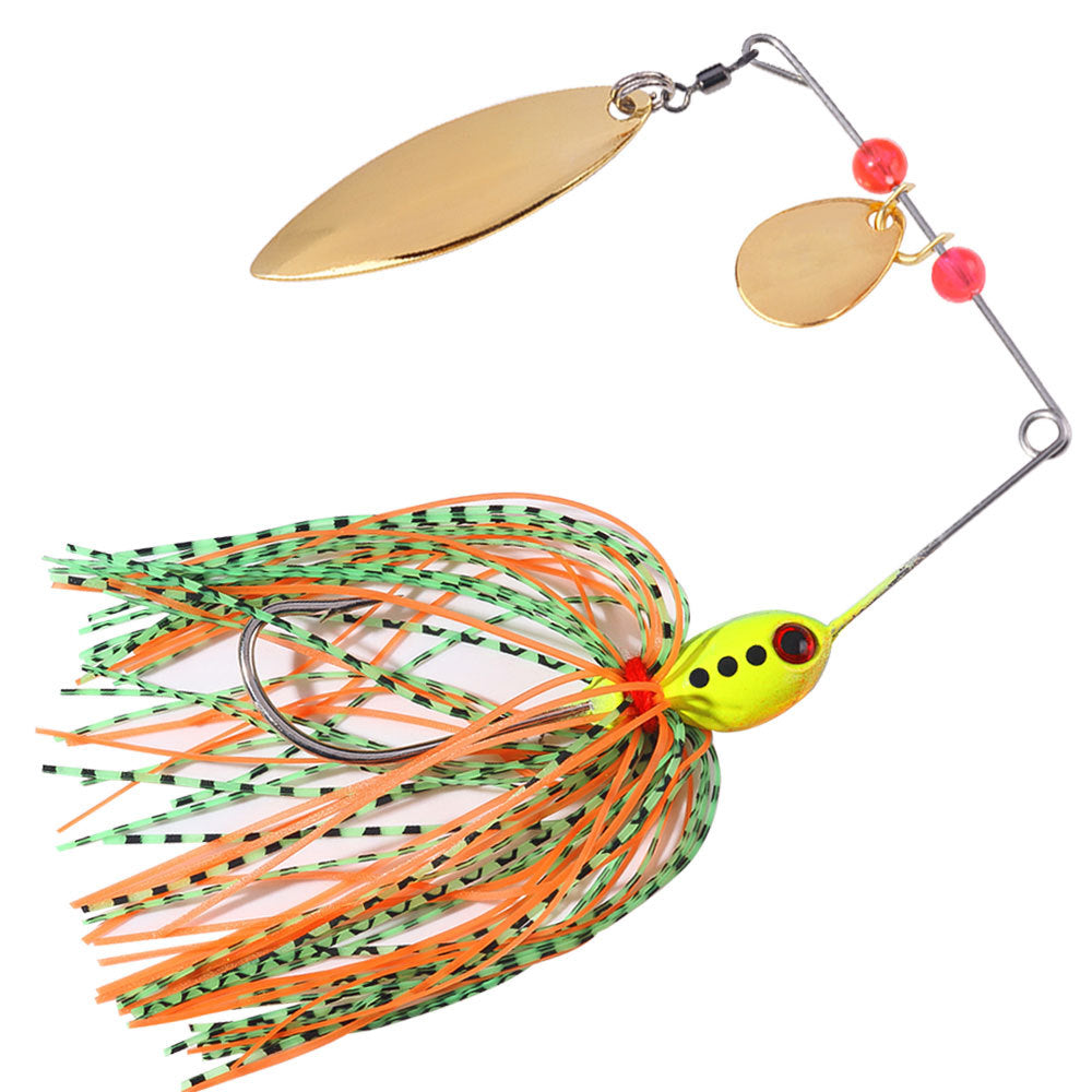 17g Willow Leaf Spinnerbait - Weedless Blade Bait for Bass and Pike Fishing, Realistic Fish Design Spinner Lure