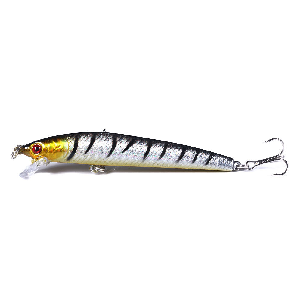 Señuelo realista de pececillo de 9,5 cm: crankbait flotante de superficie, jerkbait para pesca de lubina