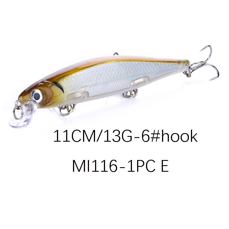 Señuelo de pececillo de pico corto de 11 cm: crankbait suspendido que se hunde, señuelo de pesca de lance largo de 13 g para lubina, lubina y lucio