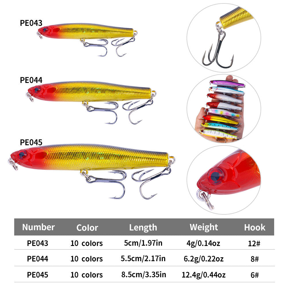 Señuelo Micro Walker: señuelo de acción multicapa que se hunde en forma de lápiz y pececillo para pescar truchas y peces pequeños