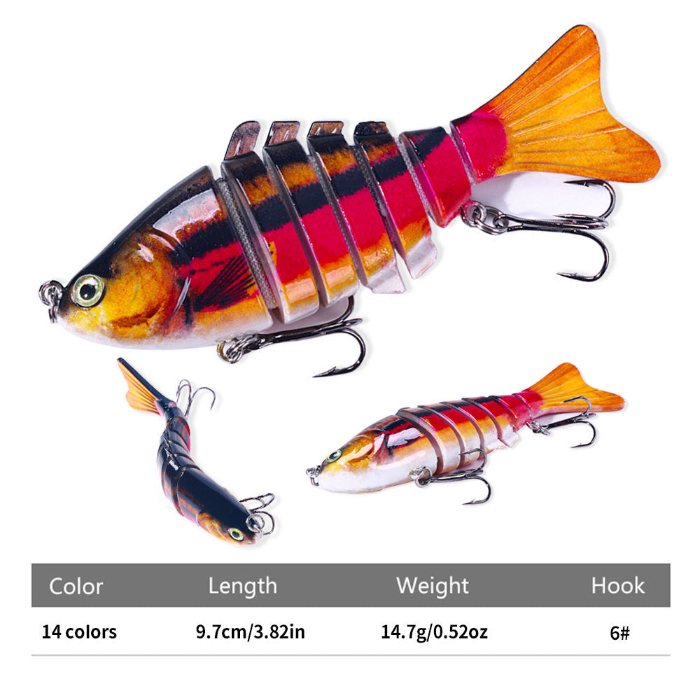 10CM 7-Section Swimbait - Multi-Jointed Hard Bait for Bass and Pike Fishing, Realistic Swimming Lure