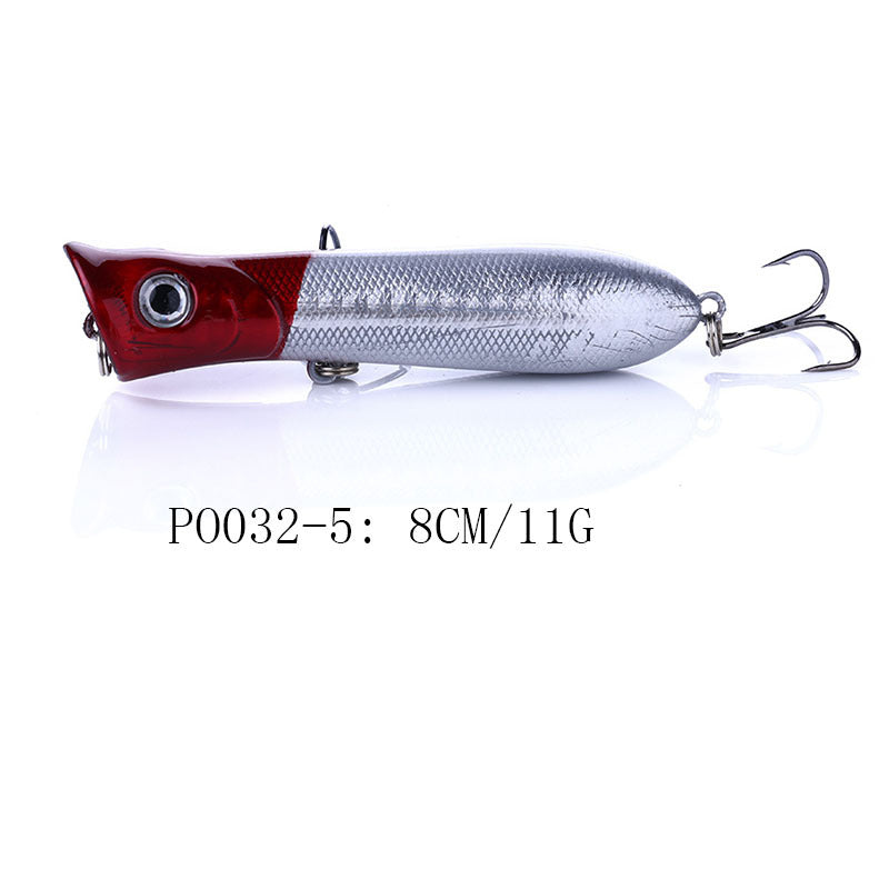 Señuelo Splash Popper: crankbait de cuerpo hueco para pesca en superficie en agua dulce, señuelo de superficie realista para lubina y lucio