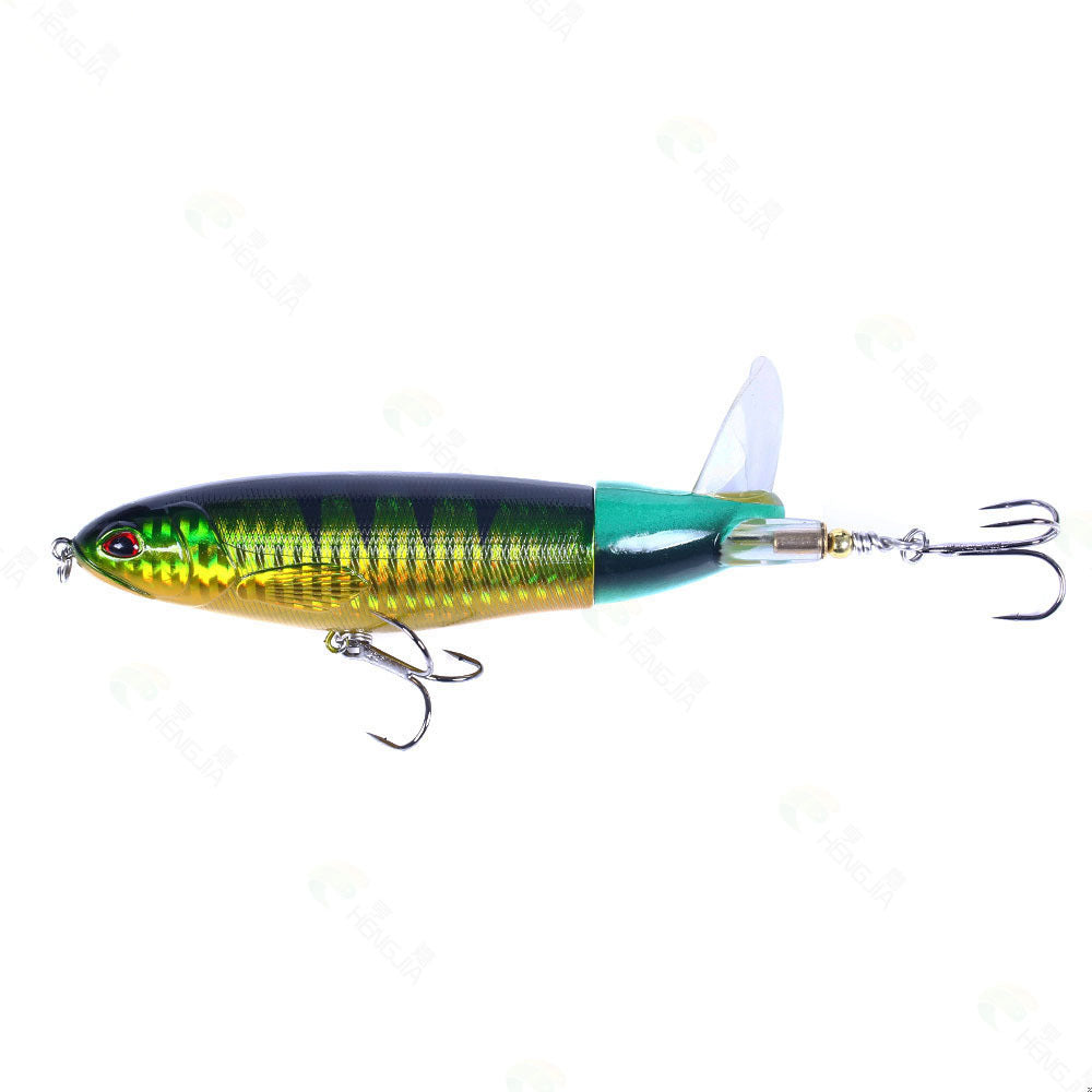 Floating Propeller Pencil Lure - Topwater Propeller Buzzbait for Bass and Pike Fishing, Realistic Surface Lure