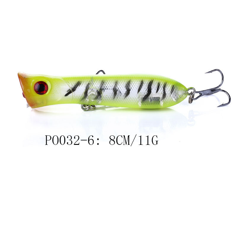 Señuelo Splash Popper: crankbait de cuerpo hueco para pesca en superficie en agua dulce, señuelo de superficie realista para lubina y lucio