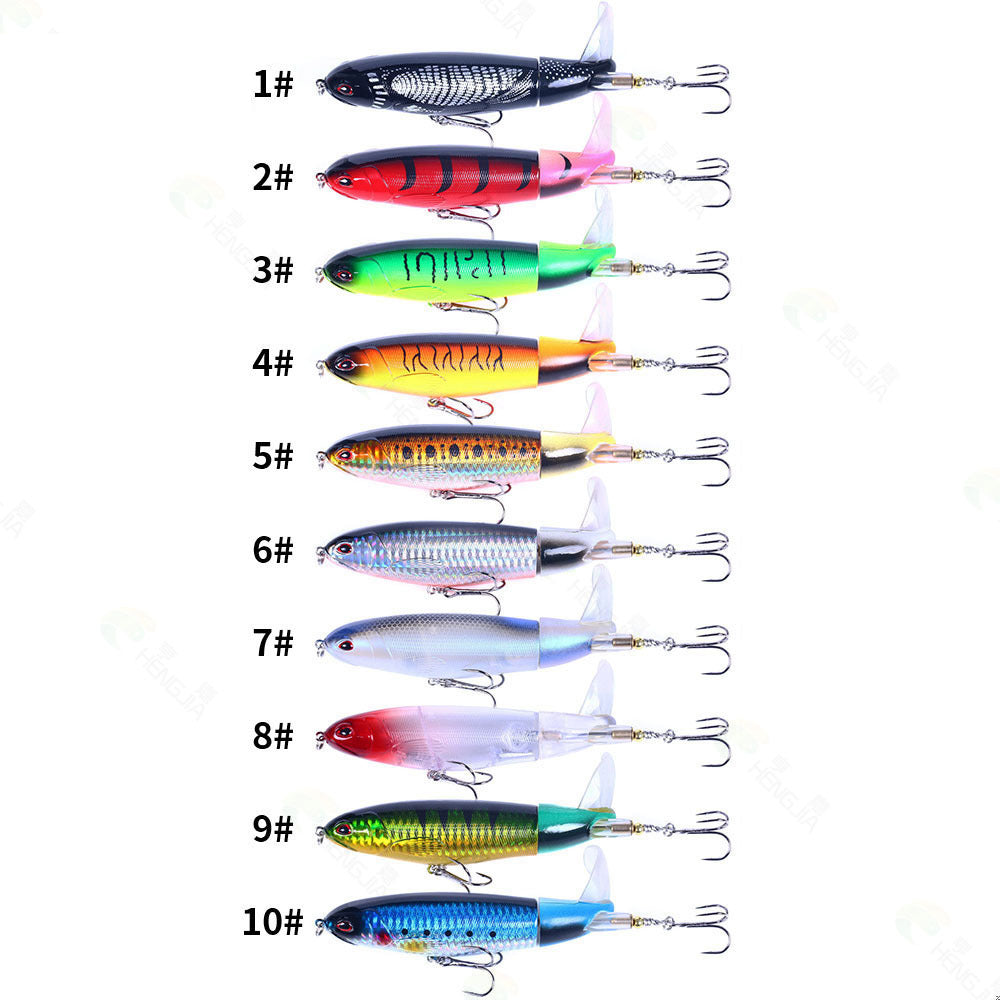 Floating Propeller Pencil Lure - Topwater Propeller Buzzbait for Bass and Pike Fishing, Realistic Surface Lure