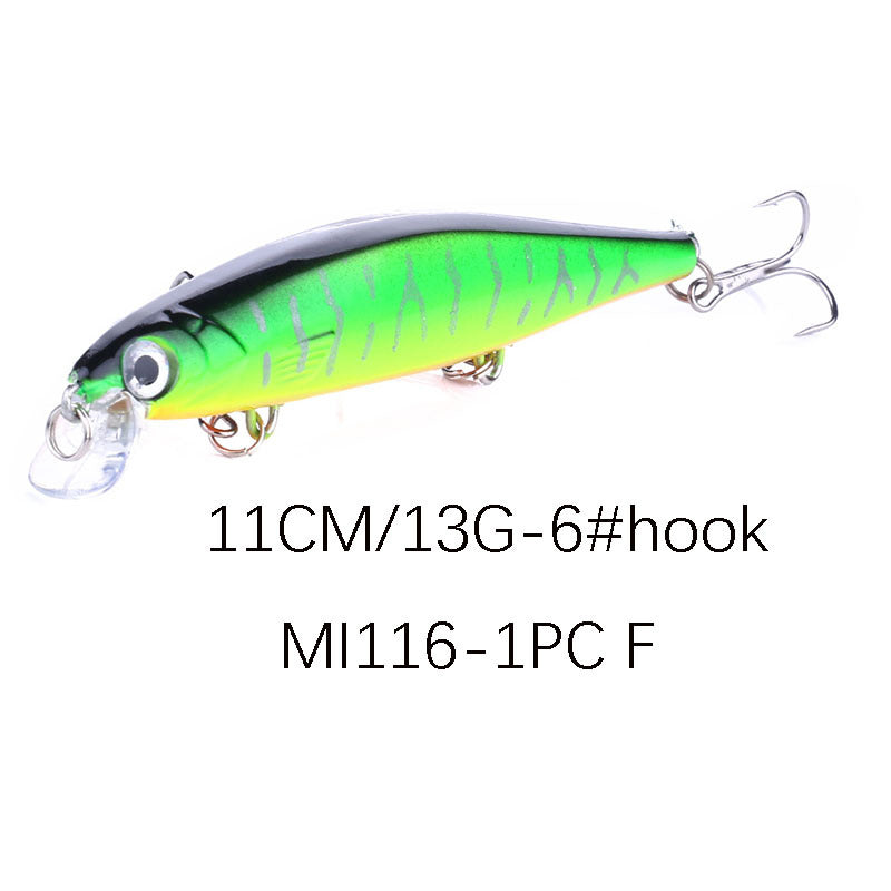 11cm Short-Bill Minnow Lure - Suspending Sinking Crankbait, 13g Long Cast Fishing Lure for Bass, Sea Bass, and Pike